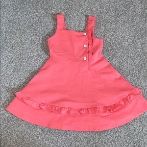 Janie and Jack Coral Dress w/ White/Gold Buttons